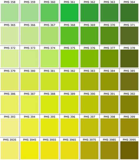Pin By Krush Agency On Color Charts Pantone Color Chart Green Color