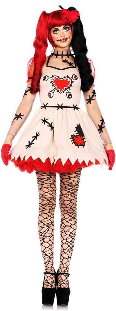 Creepy Cute Voodoo Puppet Stitched Dress Outfit Rag Doll Costume Adult