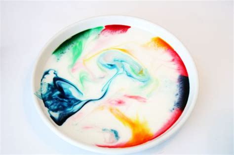 Milk and food coloring experiment. Kitchen Table Science: Food Coloring Surface Tension ...