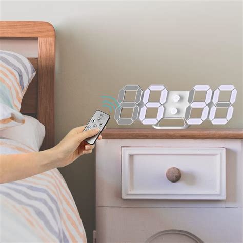 Gevilion 3d Led Digital Alarm Clock Desk Wall Clock India Ubuy