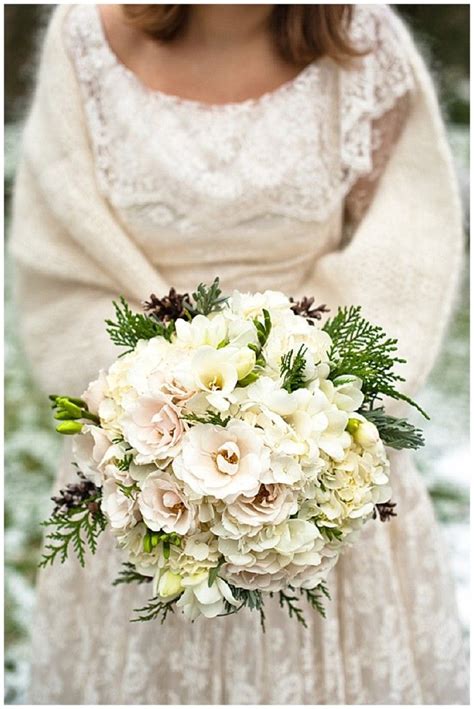 A Rustic Vintage Winter Wedding Rustic Bridal Bouquets