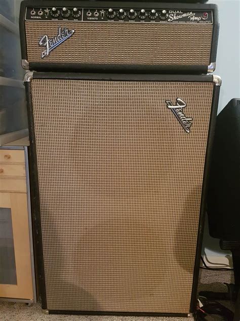 1967 Fender Blackface Dual Showman Head And Speaker Cabinet John