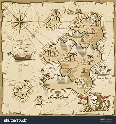 It's best to put it on its own layer or at least lock it so you're not accidentally selecting it as you work with the use the pen tool to draw a straight line (curved lines won't work) from one location to another. Treasure Island Vector Map Hand Drawn Stock Vector ...