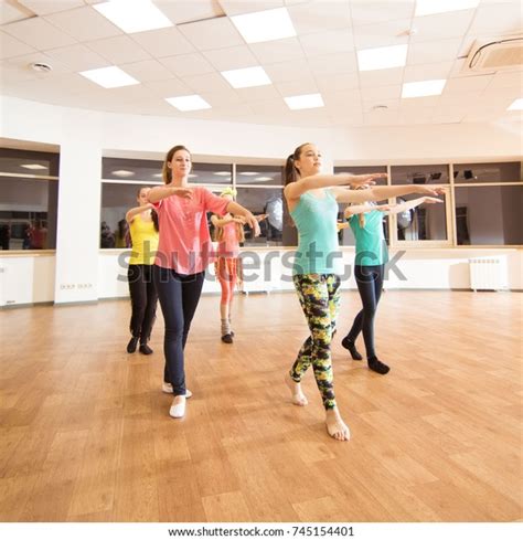 Girls Learn Defile Dance Large Classroom Stock Photo 745154401