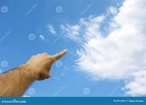 Finger touching clouds stock image. Image of single, nature - 9214391