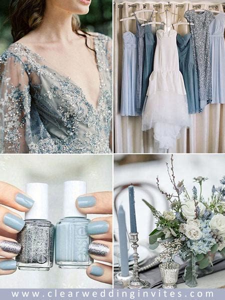 5 Dreamy Slate And Dusty Blue Wedding Color Combos And Matching Invites