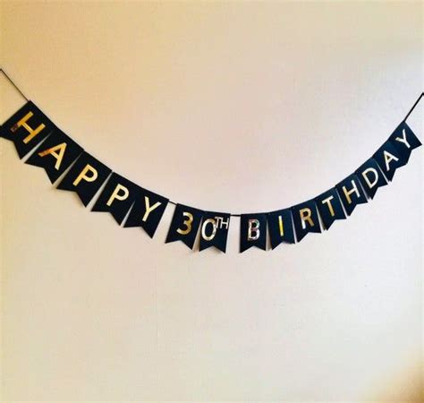 Happy Birthday Banner Black And Gold Birthday Banner Personalised