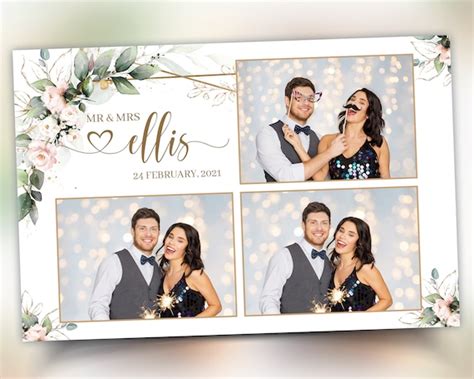 Wedding Photobooth Template 4x6 With Floral Blush Flowers And Etsy Israel