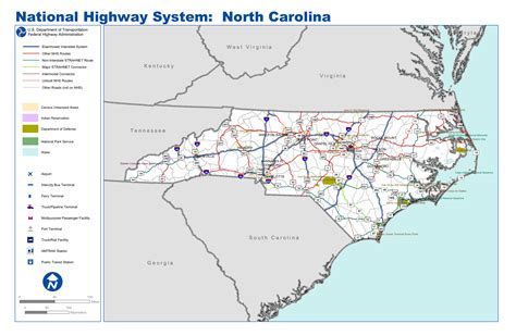 Laminated Map Large Highways System Map Of North