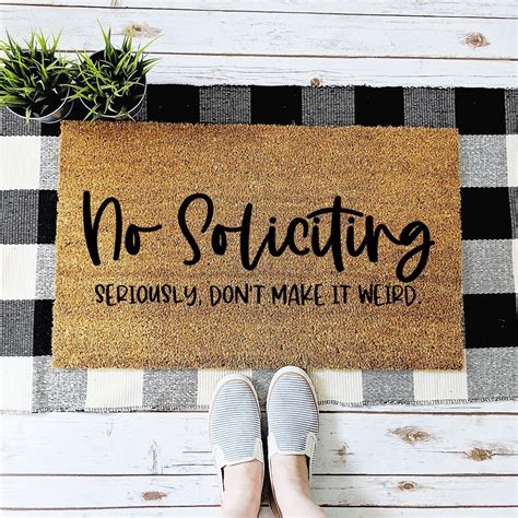 Funny No Soliciting Doormat Cute Welcome Mat No Soliciting Etsy