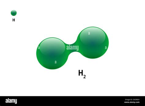 Modelo Químico De La Molécula Hidrógeno H2 Elemento Científico