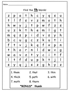 3 letter words starting sh. TH, SH and CH Word Searches (Digraphs) by Larisa Vancil | TpT