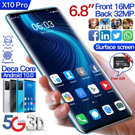 Hot Sale X10 Pro 68 Inch Full Screen 4g 5g Android