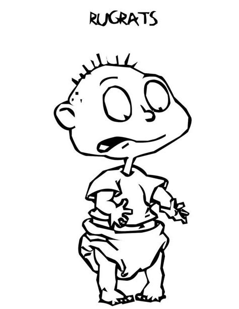Tommy Pickles Is Surprised In Rugrats Coloring Page Color Luna