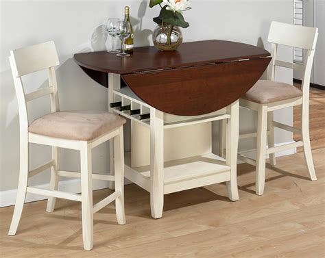 Compact Dining Space Arrangement With Drop Leaf Dining Table For Small