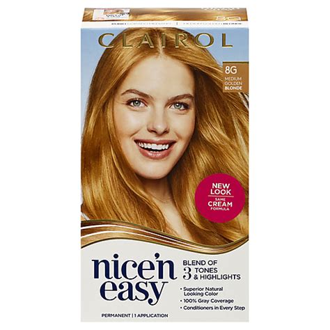 Clairol Nice N Easy 8g Medium Golden Blonde Permanent Hair Color 1 Ea Hair Coloring Yoders