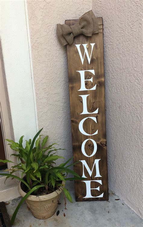 Vertical Welcome Sign For Front Porch Front Porch Sign Front Etsy