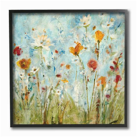 The Stupell Home Decor Collection Abstract Summer Wildflowers Framed