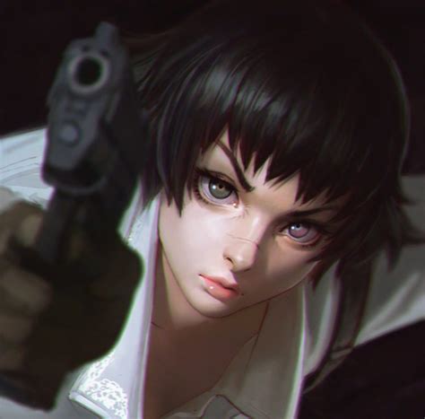 Anime Anime Girl Black Hair Devil May Cry Gun