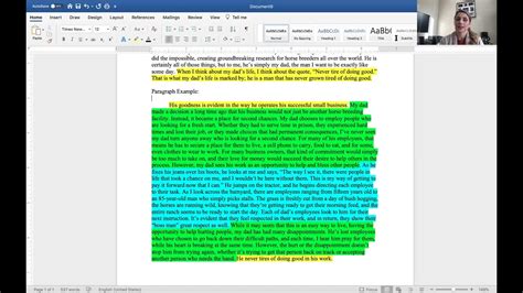 Example Profile Essay Introduction And Body Paragraph Youtube