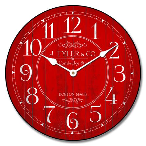 Large Red Wall Clock Red And White Wall Clock