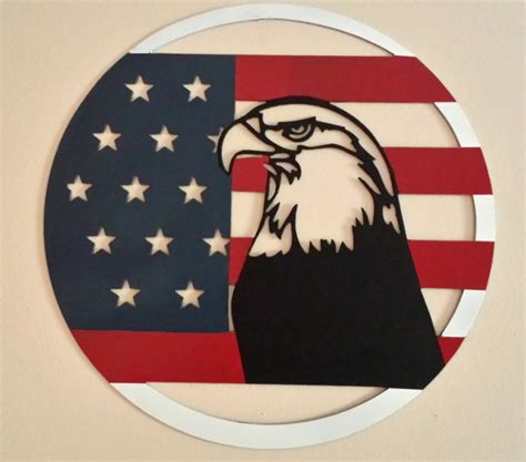 Metal American Flag With Eagle Wall Art By Ibdesignz On Etsy Metal