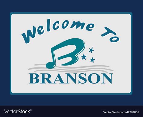 Welcome To Branson Missouri With Blue Background Vector Image