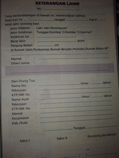 Detail Surat Keterangan Kelahiran Dari Desa Koleksi Nomer 31