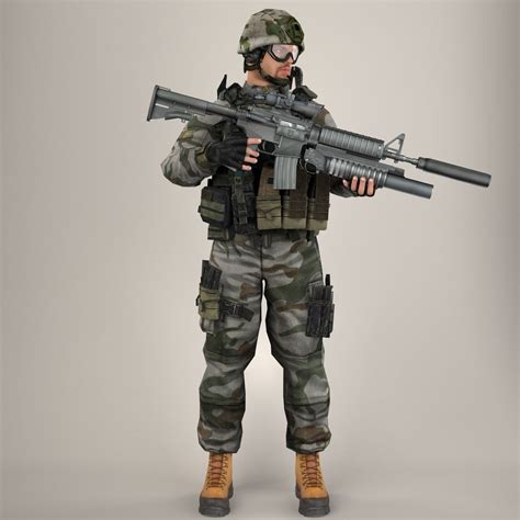 Soldier Lite V1 Rigged 3d Model Cgtrader