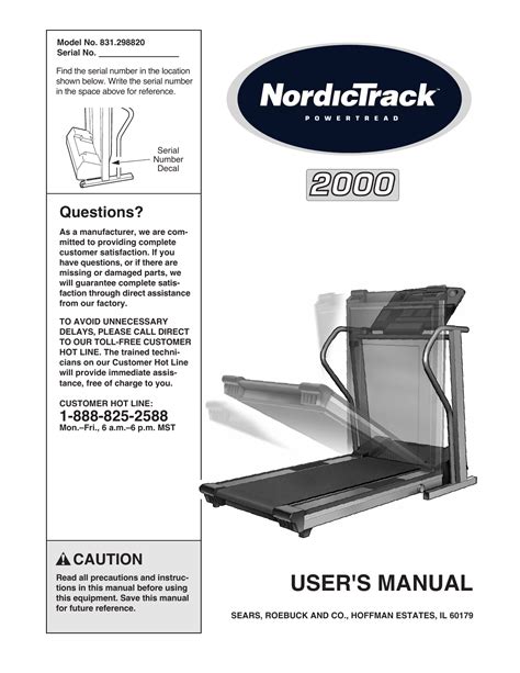 Nordictrack Treadmill 2000 User Manual Manualzz