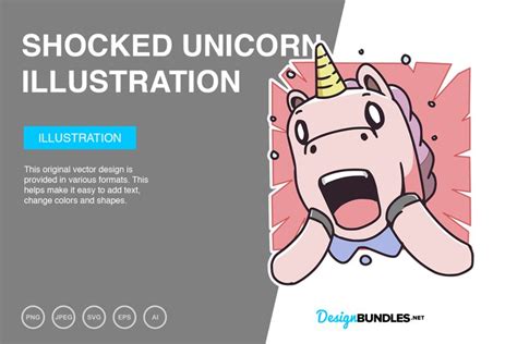 Shocked Unicorn Vector Illustration