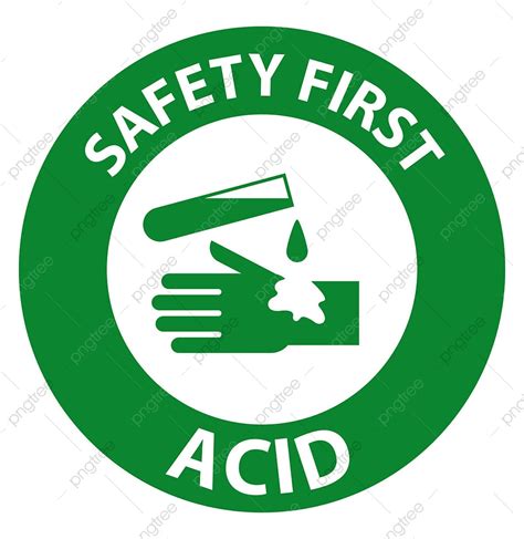 Safety First Vector Hd Png Images Label Acid Safety First Sign On