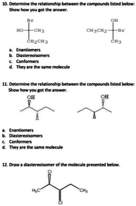 SOLVED 18 Determine The Relationship Between The Compounds Listed