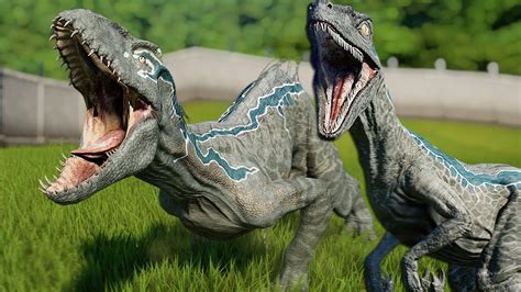 Indoraptor With Blue Skin Breakout And Fight Jurassic World Evolution Skin Mod Youtube