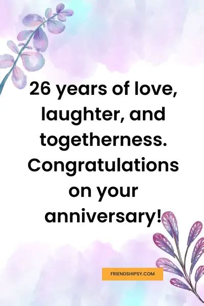 Happy 26th Wedding Anniversary Quotes For Friends Friendshipsy