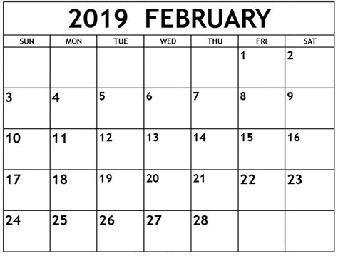 Printable February Calendar Calendar Templates