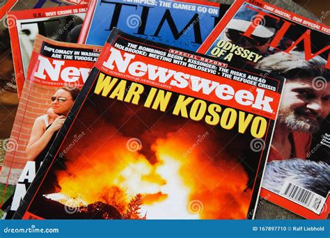 Close Up Of Newsweek Magazine Cover With Report About War In Kosovo In