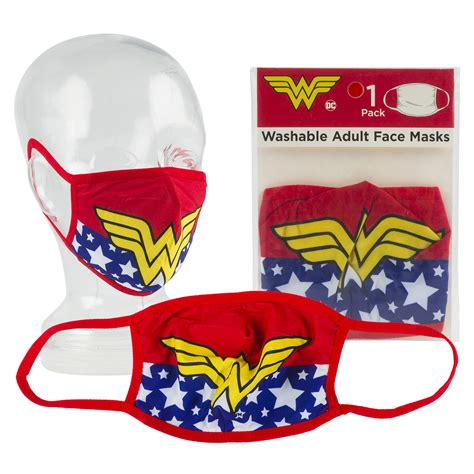 Wholesale Wonder Woman Adult Face Mask Red Blue Yellow White