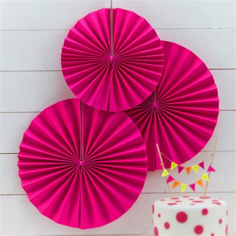 Neon Pink Circle Fan Party Decorations By Ginger Ray