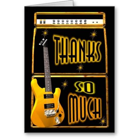 Thanks So Much Guitar Thank You Card Custom Thank You