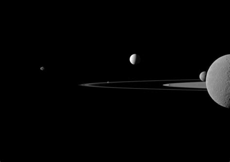 Five Saturn Moons Stun In Cassini Spacecraft Archival Image Universe