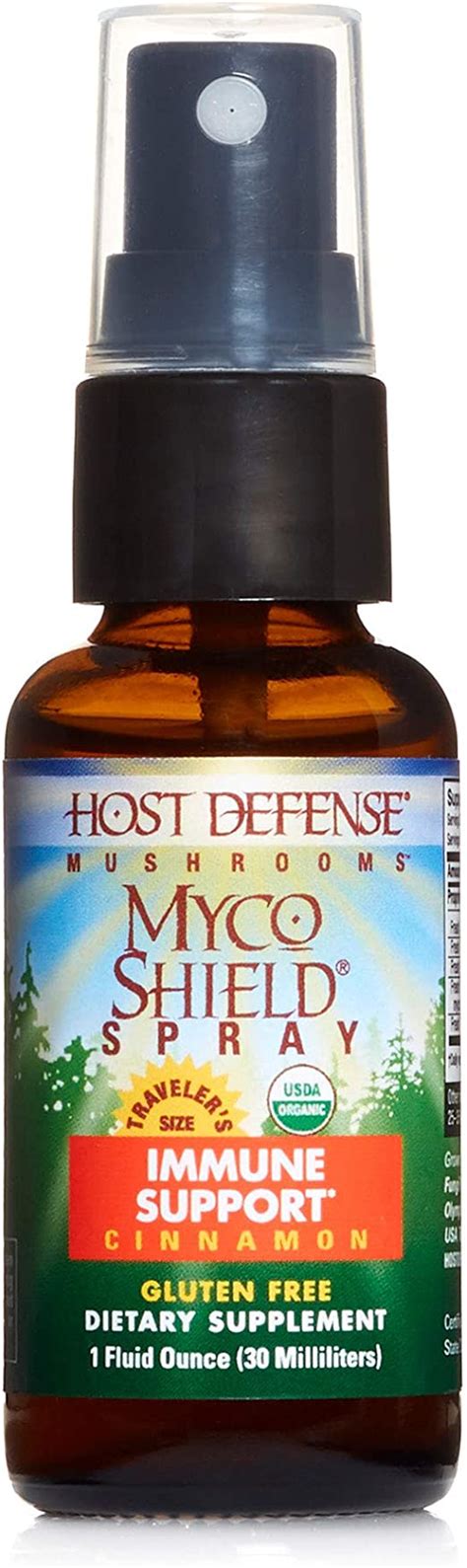 host defense mycoshield multi mushroom spray cinnamon daily immune support with agarikon