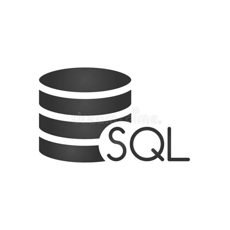 Sql Database Server Isolated Flat Web Mobile Icon With Sql Word