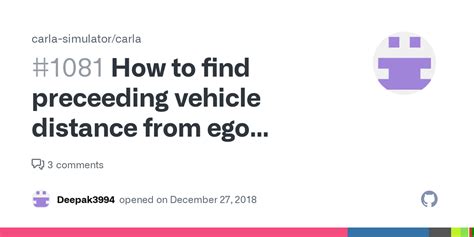 How To Find Preceeding Vehicle Distance From Ego Vehilce In Carla