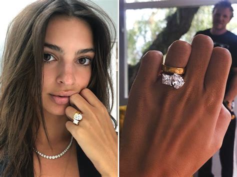 Remember when emily ratajkowski secretly got married the ring boasts two oversize, mismatched diamonds: Emily Ratajkowski engagement ring | Ruby engagement ring ...