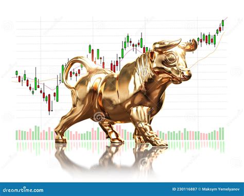 Golden Bull On Stock Market Data Bull Market On Financial Stock