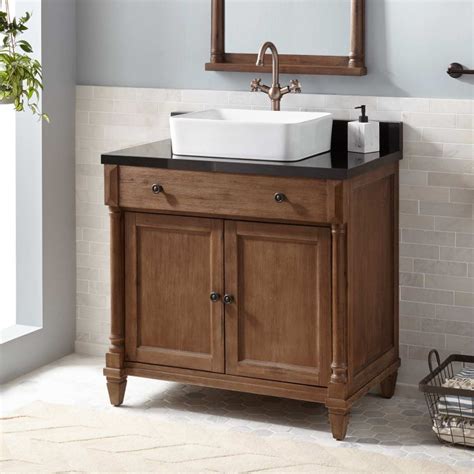 Browse your bathroom vanity cabinets now. 36" Neeson Vessel Sink Vanity - Rustic Brown - Bathroom
