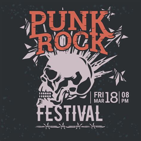 Download Hipster Punk Rock Festival Poster With Skull And Stars