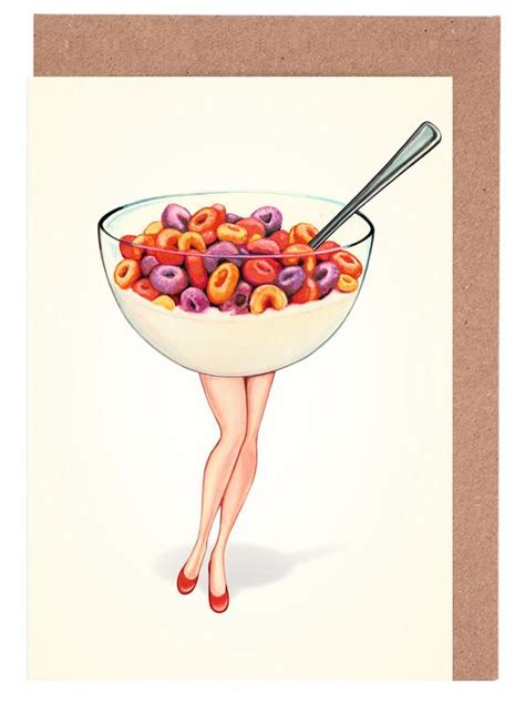 Cereal Pin Up Fruit Greeting Card Set JUNIQE