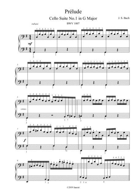 Prélude Cello Suite No1 By Johann Sebastian Bach 1685 1750 Digital Sheet Music For Solo